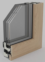 Ventanas Abatibles de Aluminio Revestidas de Madera con Aislamiento Térmico Personalizado para Ahorro de Energía, para el Hogar, Viviendas Unifamiliares y Dormitorios