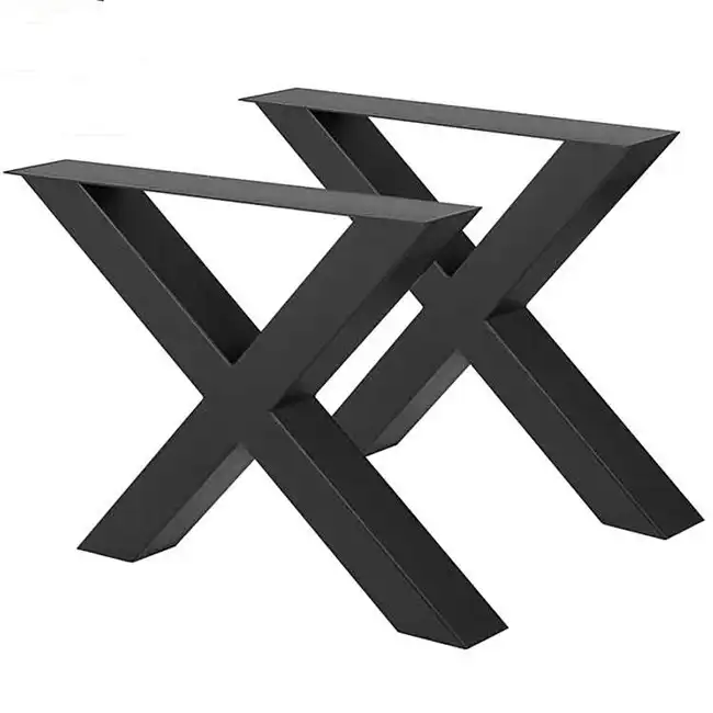 Pulver beschichtete X-Form Stahl Metall Küche Esstisch LEGS Couch tisch Bank Beine