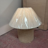 Lampe en marbre avec abat-jour en fibre de lin, abat-jour en tissu de haute qualité, lampe de bureau en pierre en promotion