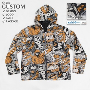 Tùy chỉnh cá nhân hip hop mùa thu Jacquard Hoodies áo khoác với dây kéo đóng cửa OEM Dịch vụ tấm thảm Hoodies Áo khoác - Product Image 1