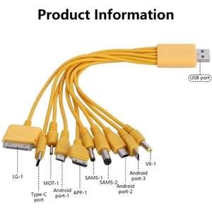 10 in 1 Multi-Function USB Cable Universal <strong>Phone</strong> Charging Cable Multi-head Charging Cable Cord for Samsung <strong>Nokia</strong> <strong>Phone</strong> <strong>Charger</strong> - Product Image 4