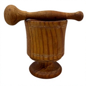 Mortero y Pilón de Madera Reutilizables, Duraderos y Ecológicos, Hechos a Mano, para Especias, Hierbas, Ajo y Jengibre, Utensilio de Cocina - Product Image 3