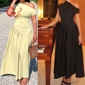 GX0776 Boutique 2024 Abito Lungo Estivo Sexy Irregolare da Sera, Abbigliamento Femminile, Spalla Asimmetrica, Elegante Vestito da Festa - Product Image 2