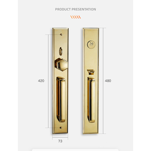 Ensemble <span class=keywords><strong>de</strong></span> poignées <span class=keywords><strong>de</strong></span> <span class=keywords><strong>porte</strong></span> d'entrée classiques et simples, <span class=keywords><strong>de</strong></span> luxe moderne, en alliage <span class=keywords><strong>de</strong></span> zinc massif, pour portes en bois extérieures <span class=keywords><strong>de</strong></span> villa - Product Image 2