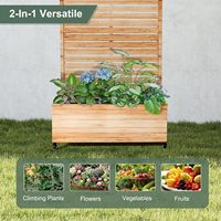 Jardinière en métal sur mesure de grande taille avec treillis, gravure laser 3D, étanche et durable, en aluminium, avec roues