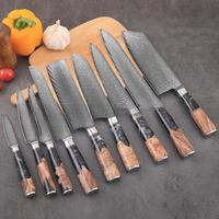 Ensemble de couteaux japonais Damas VG-10, lames en acier 67 couches, manche en résine, couteaux de cuisine avec boîte cadeau, collection Chef