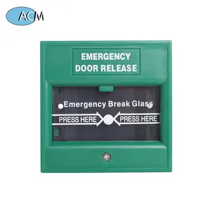 liberación Salida Botón verde de rotura de vidrio de emergencia, sistema de alarma de incendio interruptor de restablecimiento