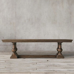 आरएच अमेरिकन सॉलिड वुड डाइनिंग टेबल ओक रेट्रो आयताकार डेस्क एंटीक डू ओल्ड बिग बोर्ड टेबल कॉन्फ्रेंस टेबल कस्टम - Product Image 5