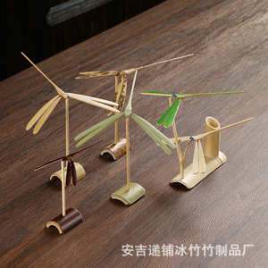 Juguete de libélula de bambú hecho a mano, artesanía de bambú, estilo chino, decoración del hogar, regalo para niños y amigos - Product Image 3