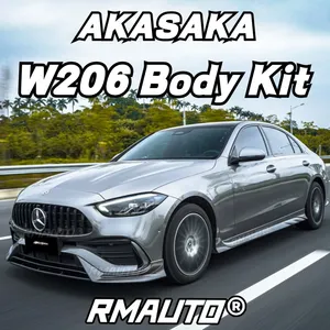 W206 AKASAKA Body Kit Front Bumper Lip <b>Splitter</b> Rear Spoiler Side Skirt Racing Grill for Mercedes Benz C Class W206 2022-2023 - Product Image 1