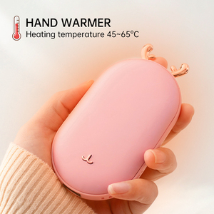 Cadeau chaud Mini mignon hiver 5200mAh voyage Powerbank Portable réutilisable dessin animé poche Double face chauffage USB chauffe-main plus chaud - Product Image 4