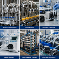 Pompe péristaltique à gamme complète avec tubes en silicone |   Platine de qualité médicale, fabriquée sur mesure, conforme aux normes FDA USP Classe VI, pour l'industrie pharmaceutique, alimentaire et de laboratoire