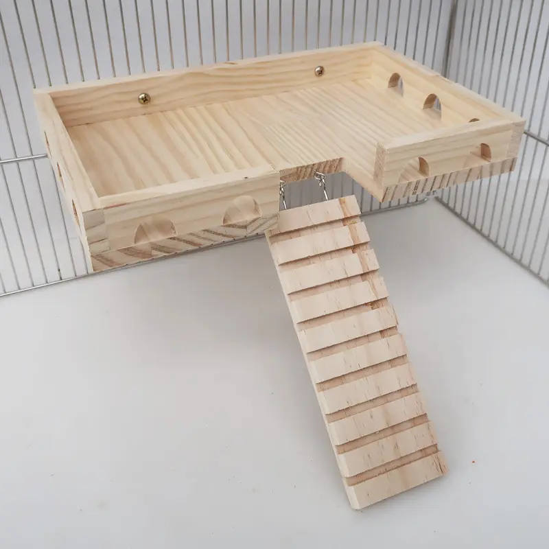 Houten Vogel Baars Speeltuin Speelgoed Klimmen Ladder Speelgoed Platform Met Ladder Voor Muis, Chinchilla, Rat, Dwerg Hamster, Papegaai