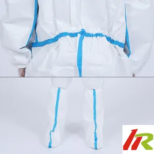 Ropa de médico de rayas azules de alta calidad en traje de salto desechable de hospital Traje de mono de uso único OEM