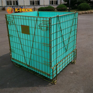 Warehouse Forklift <strong>Transportation</strong> Portable Movable Effective Storage Mesh Steel Collapsible <strong>PET</strong> Preform <strong>Cage</strong> - Product Image 2