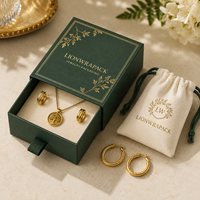 Boîte à bijoux de luxe personnalisée avec logo, pochette en velours, emballage cadeau pour collier et boucles d'oreilles, vente en gros