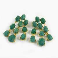 Anting Tusuk Batu Permata Malasit Alami Berlapis Emas Kuning Kuningan Terbaru dari Produsen Perhiasan Kustom