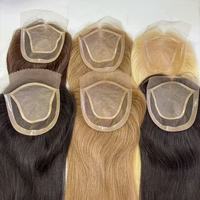 Prothèse capillaire en soie pour femmes, cheveux clairsemés, avec base en dentelle et bords en PU respirants, cheveux vierges chinois en vrac