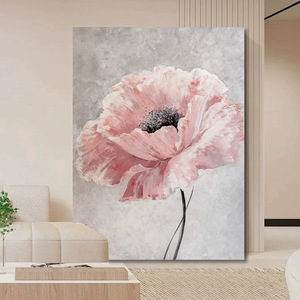 Hand Painted Oil Painting <b>Pink</b> Floral Art Large Wall Decor Living Room Sofa Background Abstract Style Home Decoration - Product Image 4