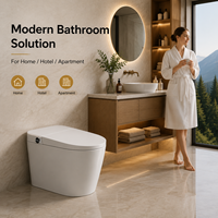 WC intelligent monobloc avec chasse automatique, siège chauffant et réservoir intégré pour salle de bain moderne