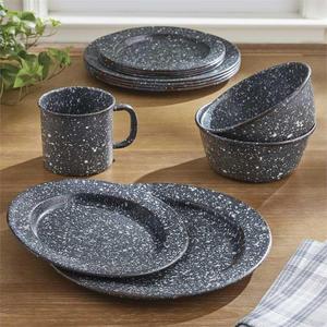 CHL 2020 Customize green decorative south africa wholesale <span class=keywords><strong>restaurant</strong></span> enamel plates for dinner - Product Image 3