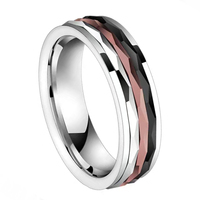 CHENG JEWELERS Bague rotative anti-anxiété pour homme en carbure de tungstène plaqué rhodium, style punk, bijou chapelet, 4mm-12mm, argent