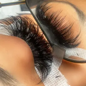 Vente en gros, extensions de cils en cachemire très doux, cils individuels en vison, 25mm