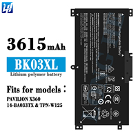 Grosir baterai baru 11.55V 41,7wh Bk03XL untuk HP PAVILION X360 bktpn W125
