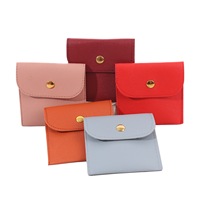 Pochette de luxe en cuir PU pour bijoux, avec bouton-pression, pour bracelets et boucles d'oreilles, sacs cadeaux