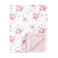 Couverture pour bébé unisexe en peluche avec dos en sherpa, motif éléphant basique, douce et adorable, taille bébé