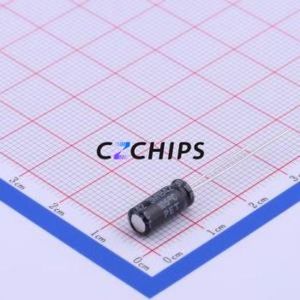 Condensador Electrolítico de Aluminio de Orificio Pasante 10YXF100MEFC5X11, D5xL11mm 100uF 20% 10V 150mA-100kHz - Product Image 2