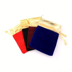 Bolsas de Terciopelo con Cordón de 12*15cm para Regalos de Joyería, Recuerdos de Boda, Embalaje de Regalos, con Apertura Dorada - Product Image 6