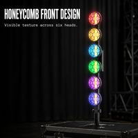 Projecteur de scène rétro LED RGBW DMX512 à six têtes verticales, sur pied en nid d'abeille, pour DJ, club, mariage, théâtre, spectacle, événement