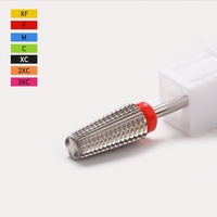 Ensemble de fraises à ongles en carbure violet 3/32\" pour manucure et pédicure, fraises à ongles rondes de grande taille 4XC 3XC, vente en gros