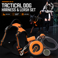 Ensemble Harnais et Laisse pour Chien Anti-Traction Tactique pour Grands Chiens, Laisse Rétractable Robuste avec LED, Personnalisable OEM
