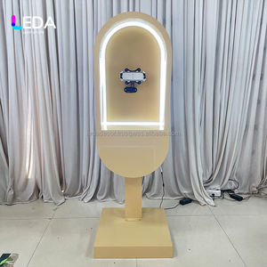 LEDA Vente flash Cabine téléphonique en métal pour mariage avec support pour tablette, support pour livre d'or téléphonique pour événements, décorations de mariage - Product Image 4