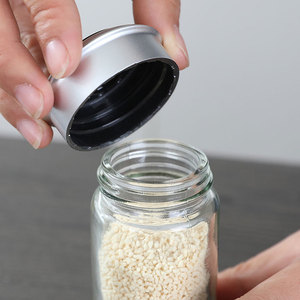 3oz 90ml pequeño tarro de especias de vidrio pimienta de sal botella de embalaje con hermético tapas de plata coctelera - Product Image 3