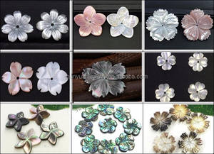 Fabrieksgroothandel witte bloemvormige, volledig bewerkte Hawaiiaanse parelmoer schelp voor DIY sieraden - Product Image 3