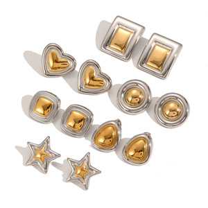 ต่างหูสตั๊ดสแตนเลสสำหรับผู้หญิง joyeria de acero inoxidable aretes Para mujer - Product Image 3