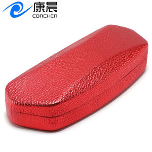 Étui à lunettes Conchen rectangulaire en cuir PU texture litchi, fermeture à rabat, pour le rangement des lunettes, été 2024 - Product Image 1