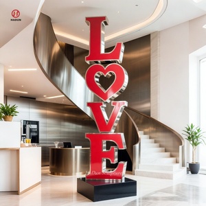 Por encargo al aire libre diseño Metal arte palabra estatua Acero inoxidable amor carta escultura - Product Image 4