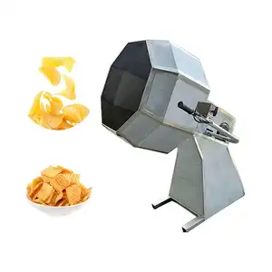Máquina aromatizadora de chips de plátano, máquina para hacer palomitas de maíz, máquina de condimentos de chips pequeños de dos sabores