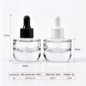 Nouvelle Arrivée Luxe 20 ml Flacon Vide en Verre à Fond Épais pour Soins de la Peau, Mini Flacon de Parfum, Flacon Compte-gouttes pour Sérum et Huile Corporelle Essentielle - Product Image 6