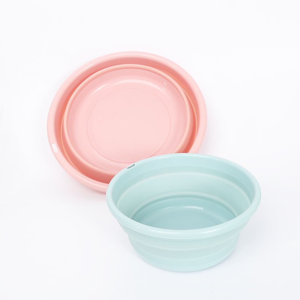 Simple Style Portable Durable Round Plastic Foldable Foot Wash Basin
