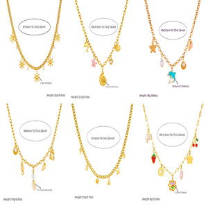 Ocean Theme Necklace With Dolphin Starfish Shell Charms Chunky Chain Daily Wear Fashion Pendant - Product Image 4