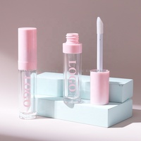 Emballages cosmétiques en plastique de 9 ml, tubes à gloss à lèvres roses, blancs, transparents, contenants à gloss à lèvres volumineux avec un grand pinceau applicateur, contenants pour baume à lèvres, logo personnalisé