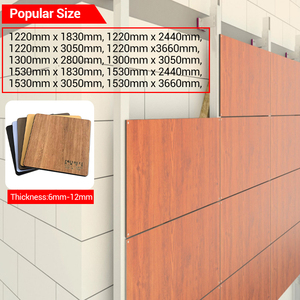 Revêtement mural extérieur en HPL à grain de <span class=keywords><strong>bois</strong></span>, design moderne, 12 mm, résistant aux UV et au <span class=keywords><strong>feu</strong></span>, garantie 5 ans pour les bâtiments - Product Image 4