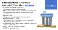 Compteur d'eau à ultrasons M-Bus/RS485/Modbus, débitmètre intelligent multi-protocoles avec affichage numérique et vanne