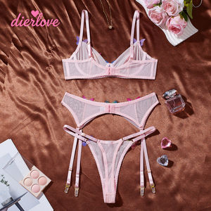 Dierlove Luxe Damesmode Sexy Bloemrijke Kant OEKOTEX Gecertificeerde Versterkte Beugel Lingerie Set ODM Bralette Ondergoed - Product Image 3