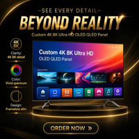 Téléviseur intelligent sans cadre personnalisé 4K Ultra HD Écran plat Téléviseur LED Android pour utilisation hôtelière